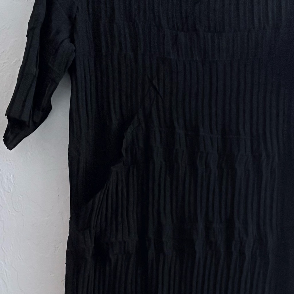 Y2K Babette S.F. Black Bamboo Pleat Column Dress, As-Is - Picture 4 of 8
